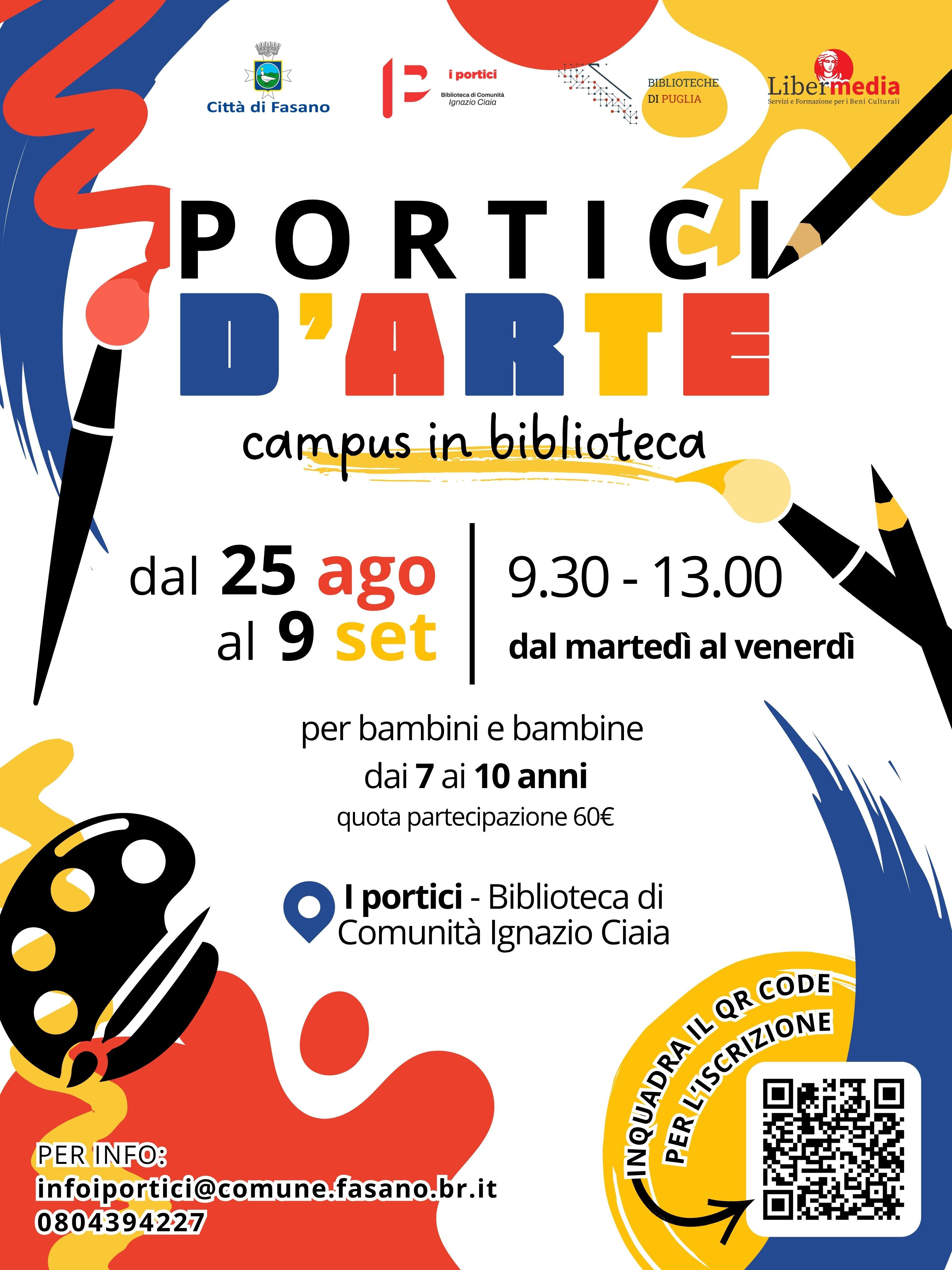 Portici d&rsquo;Arte &ndash; 1&ordf; edizione: Campus d'arte e creativit&agrave; di fine estate